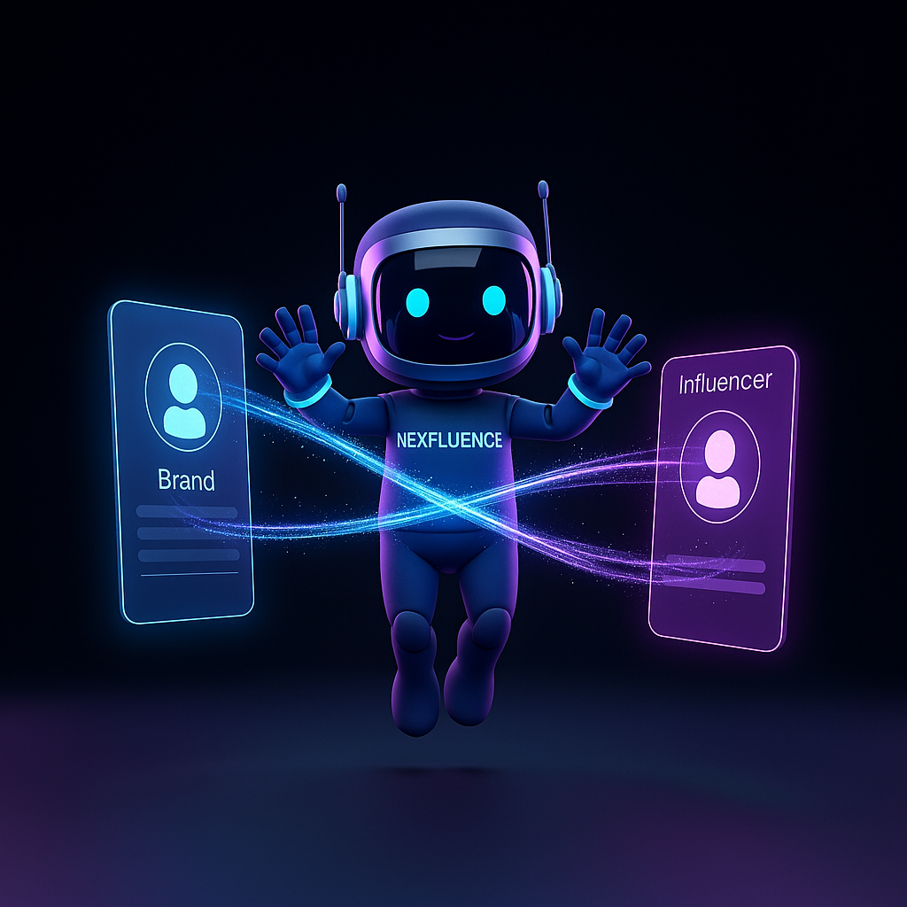 Nexfluence Web3 Influencer Marketing Platform - Revolutionary blockchain-powered creator economy solution with AI matching and transparent ROI tracking
